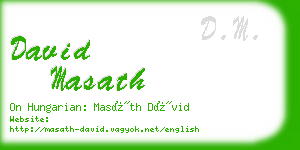 david masath business card